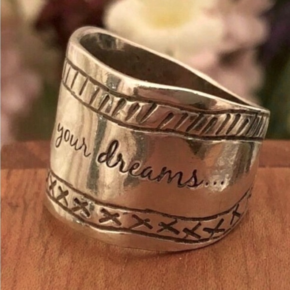Silpada “Be True to Yourself” engraved Cigar Band Ring .925 Silver Size 9 - Picture 5 of 5